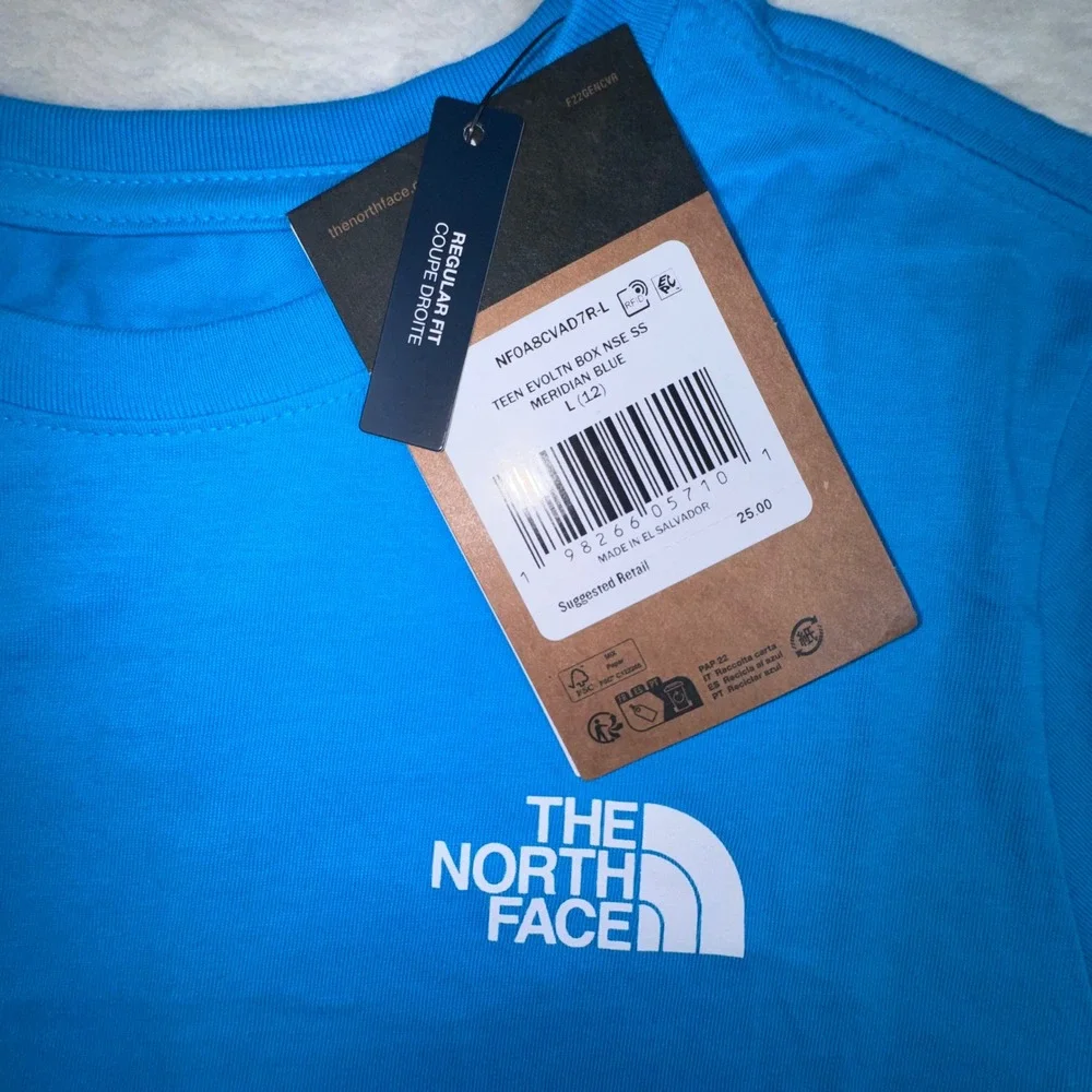The North Face T-Shirt Kids L 12 Blue Evoltn Box SS Graphic Tee Back to School